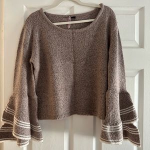 Rose colored bell sleeve sweater